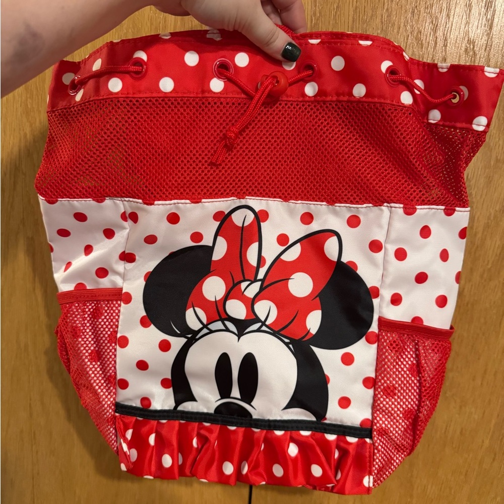 Disney Red and White Minnie Mouse Polka Dot Swim Bag NWT